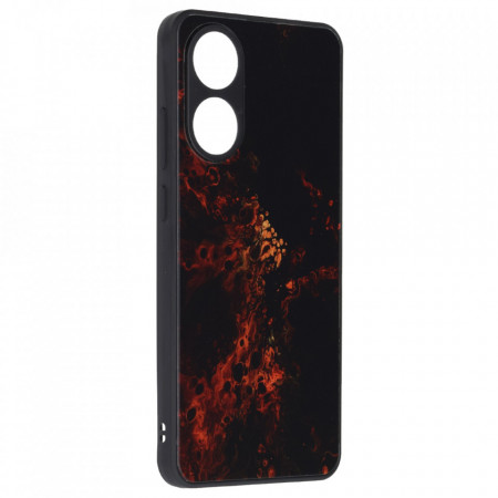 Husa Oppo A78 4G cu sticla securizata, Techsuit Glaze - Red Nebula