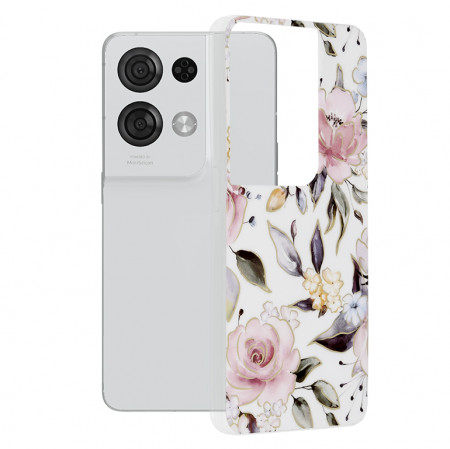 Husa Oppo Reno8 Pro Marble Series, Techsuit - Chloe White