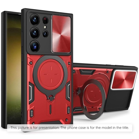 Husa pentru Google Pixel 10 / Pixel 10 Pro, SKYDDAR INNOVATION, SafeCover, Inel Magnetic, Protectie Camera, Rosu, set cu sticker