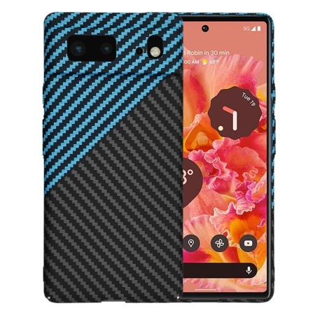 Husa pentru Google Pixel 6, SKYDDAR INNOVATION, textura carbon, Carbonite FiberShell, set cu sticker, [Culoare necunoscută],