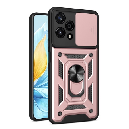 Husa pentru Honor 200 Lite, SKYDDAR INNOVATION, CamShield, Inel magnetic, set cu sticker, Roz