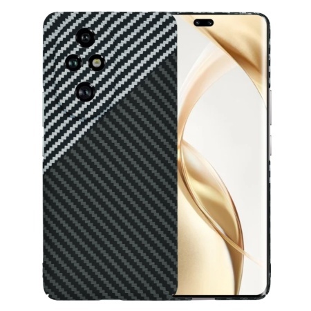 Husa pentru Honor 200 Pro, SKYDDAR INNOVATION, textura carbon, Carbonite FiberShell, set cu sticker, Gri,