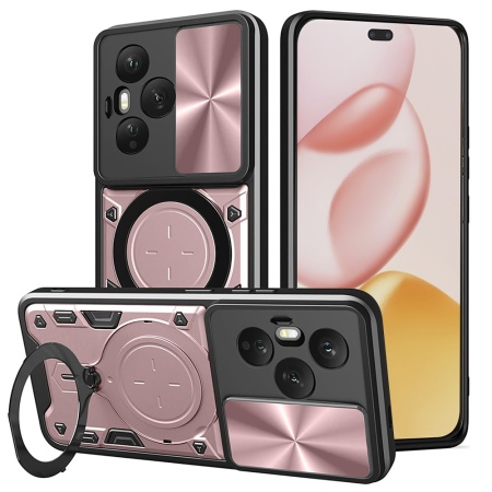 Husa pentru Honor 400 Pro, SKYDDAR INNOVATION, CamGuard Pro, Inel Magnetic, Protectie Camera, set cu sticker, Roz auriu