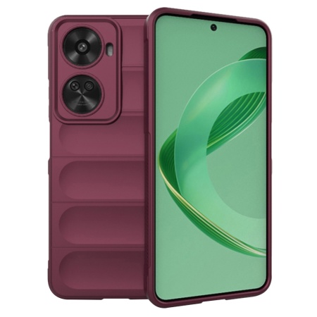 Husa pentru Huawei nova 11 SE / nova 12 SE, SKYDDAR INNOVATION, Magic Shield, din Silicon Mat, set cu sticker, Bordo