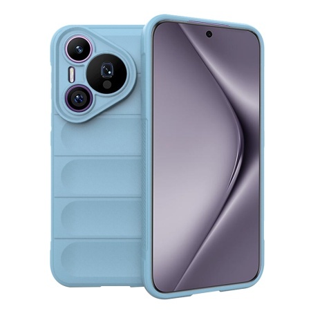 Husa pentru Huawei Pura 70 Pro, SKYDDAR INNOVATION, Magic Shield, din Silicon Mat, set cu sticker, Bleu