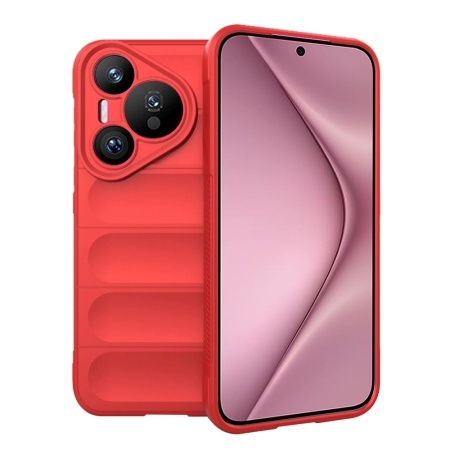 Husa pentru Huawei Pura 70, SKYDDAR INNOVATION, Magic Shield, din Silicon Mat, set cu sticker, Rosu
