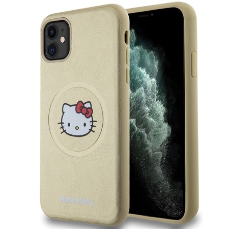 Husa pentru iPhone 11, Hardcase Leather Kitty Head MagSafe, Hello Kitty - Piele ecologica