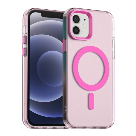Husa pentru iPhone 12 / 12 Pro, SKYDDAR INOVATION, CandyCase, Magsafe, set cu sticker, Roz
