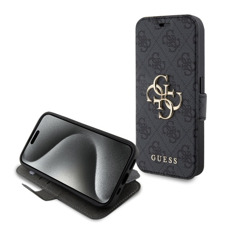 Husa pentru iPhone 15 Pro, Book, Guess - Gri