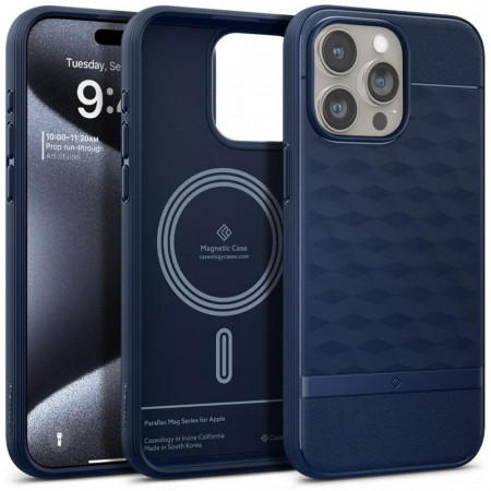 Husa pentru iPhone 15 Pro, Spigen Caseology Parallax MagSafe - Midnight Blue