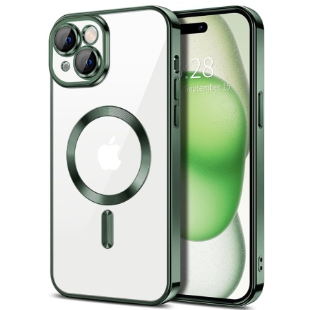 Husa pentru iPhone 16 Plus cu Magsafe integrat, SKYDDAR Luxury Shield - Verde inchis