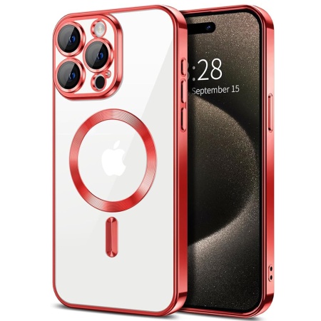Husa pentru iPhone 16 Pro cu Magsafe integrat, SKYDDAR Luxury Shield - Rosu