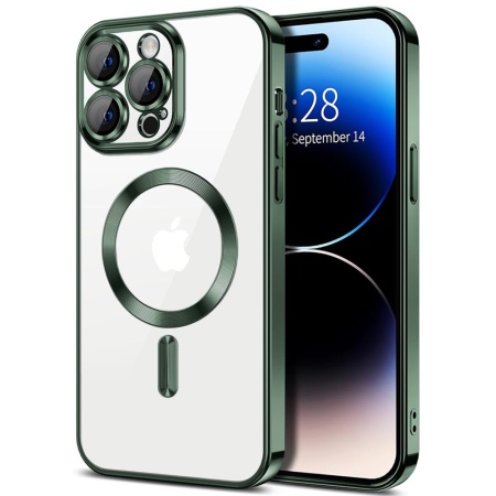 Husa pentru iPhone 16 Pro Max cu Magsafe integrat, SKYDDAR Luxury Shield - Verde inchis