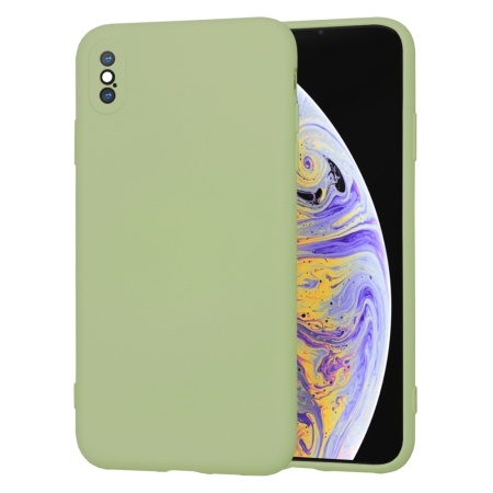 Husa pentru iPhone XS Max, SKYDDAR INNOVATION, din Silicon Catifelat, SoftElegance, set cu sticker, Verde