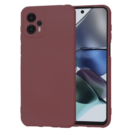 Husa pentru Motorola Moto G23, SKYDDAR INNOVATION, din Silicon Catifelat, SoftElegance, set cu sticker, Bordo