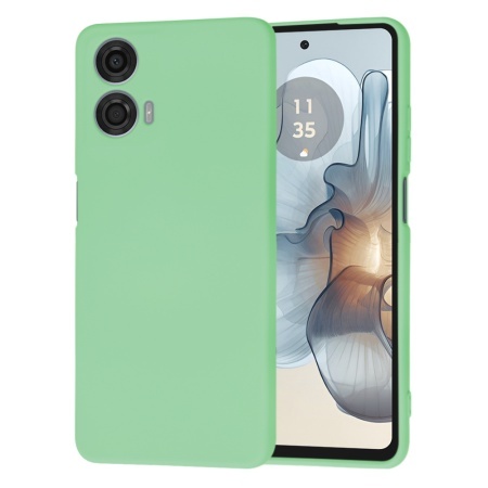 Husa pentru Motorola Moto G24 Power, SKYDDAR INNOVATION, din Silicon Catifelat, SoftElegance, set cu sticker, Verde deschis