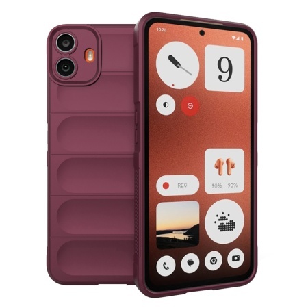 Husa pentru Nothing CMF Phone 1, SKYDDAR INNOVATION, Magic Shield, din Silicon Mat, set cu sticker, Bordo