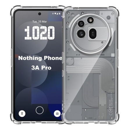 Husa pentru Nothing Phone (3a) Pro, SKYDDAR INNOVATION, Shockproof Clear Silicone, Slim Silicon, Transparenta, set cu sticker
