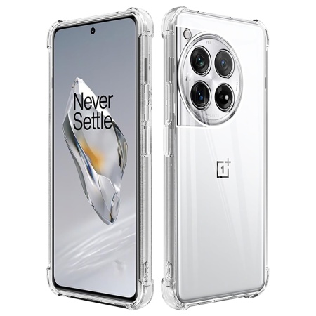 Husa pentru OnePlus 12 , SKYDDAR INNOVATION, Shockproof Clear din Silicon Slim, Transparenta, set cu sticker