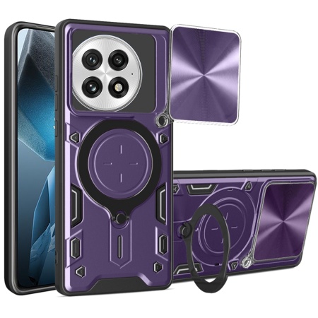 Husa pentru OnePlus 13, SKYDDAR INNOVATION, CamGuard Pro, Inel Magnetic, Protectie Camera, set cu sticker, Mov