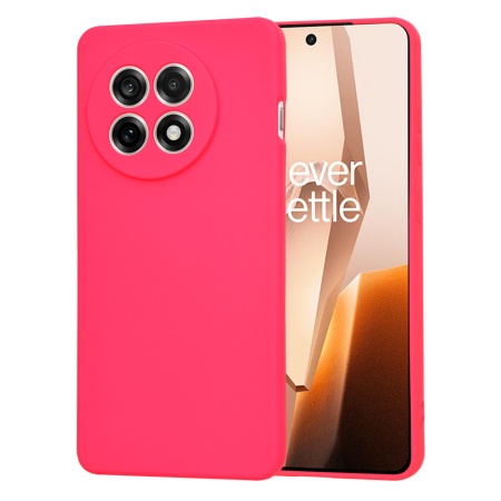 Husa pentru OnePlus 13R, SKYDDAR INNOVATION, SoftElegance din Silicon Catifelat, set cu sticker, Fucsia