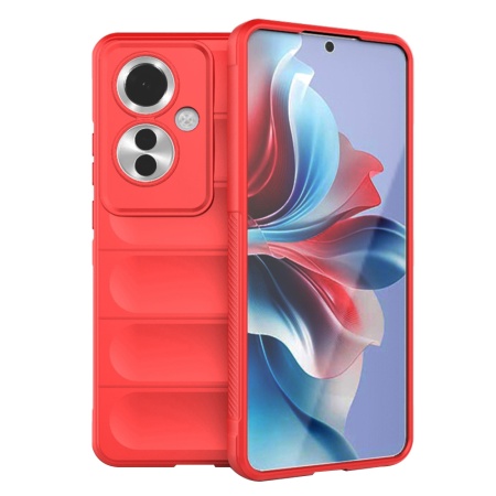 Husa pentru Oppo Reno11 F, SKYDDAR INNOVATION, Magic Shield, din Silicon Mat, set cu sticker, Rosu
