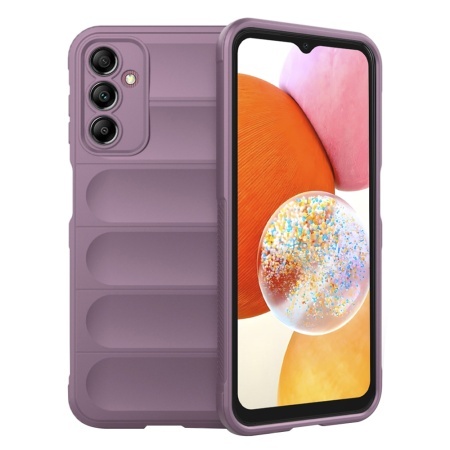 Husa pentru Samsung Galaxy A14 5G / Galaxy A14 4G, SKYDDAR INNOVATION, Magic Shield, din Silicon Mat, set cu sticker, Mov