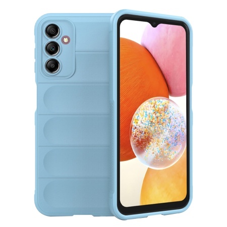 Husa pentru Samsung Galaxy A14 5G / Galaxy A14 4G, SKYDDAR INNOVATION, Magic Shield, din Silicon Mat, set cu sticker, Bleu