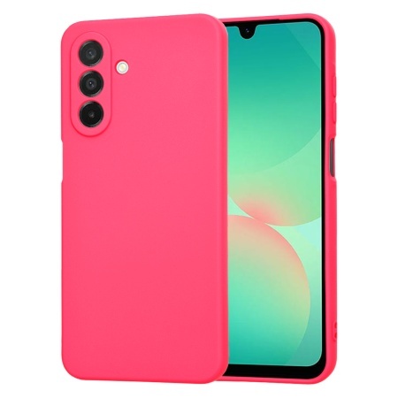 Husa pentru Samsung Galaxy A26 5G, SKYDDAR INNOVATION, din Silicon Catifelat, SoftElegance, set cu sticker, Fucsia