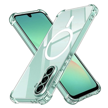 Husa pentru Samsung Galaxy A26 5G, SKYDDAR INNOVATION, Shockproof MagSafe, Transparenta, set cu sticker
