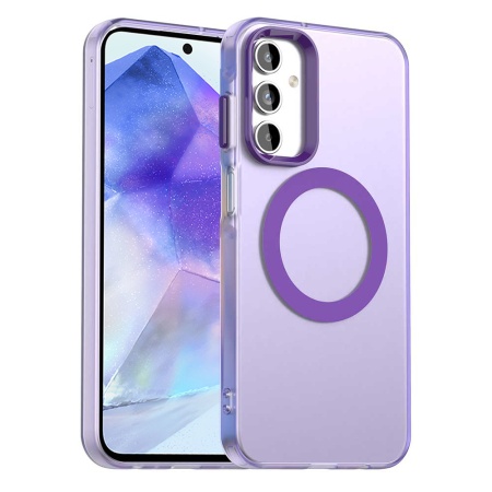 Husa pentru Samsung Galaxy A55 5G, SKYDDAR INOVATION, CandyCase, Magsafe, set cu sticker, Mov