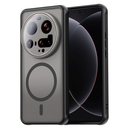 Husa pentru Xiaomi 15 Ultra, SKYDDAR INNOVATION, HaloFrost MagSafe II, Antisoc, set cu sticker, Negru