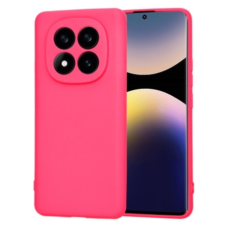 Husa pentru Xiaomi Redmi Note 14 Pro+ 5G, SKYDDAR INNOVATION, din Silicon Catifelat, SoftElegance, set cu sticker, Fucsia