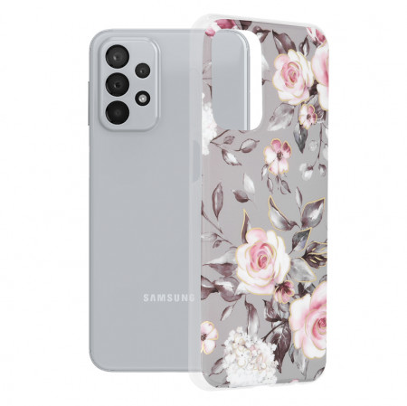 Husa Samsung Galaxy A23 4G / A23 5G Marble Series, Techsuit - Bloom of Ruth Gray