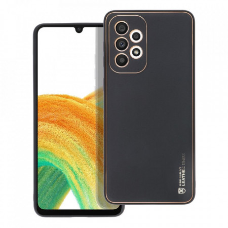 Husa Samsung Galaxy A33 5G din piele ecologica, Skyddar Leather - Negru