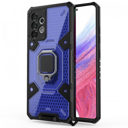 Husa Samsung Galaxy A53 5G cu inel, Techsuit Honeycomb - Albastru