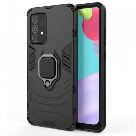 Husa Samsung Galaxy A72 5G cu inel, Techsuit Silicone Shield - Negru