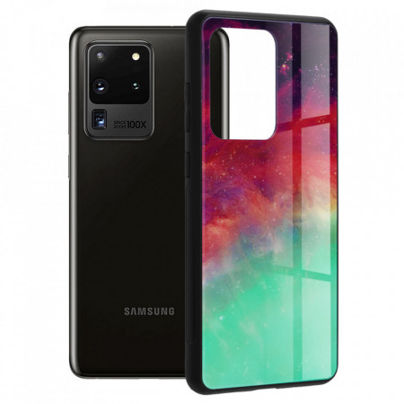 Husa Samsung Galaxy S20 Ultra cu sticla securizata, Techsuit Glaze - Fiery Ocean