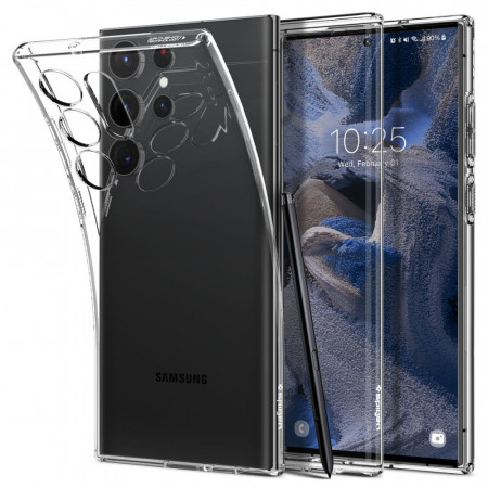 Husa Samsung Galaxy S23 Ultra, Spigen Liquid Crystal - Transparent
