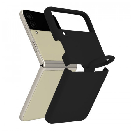 Husa Samsung Galaxy Z Flip3 5G din silicon moale, Techsuit Soft Edge - Negru