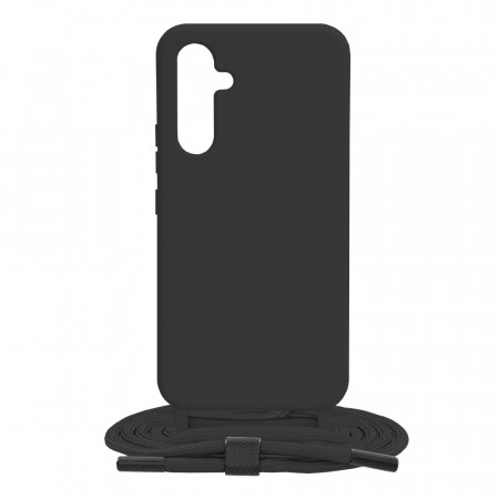 Husa silicon Samsung Galaxy A54 cu snur, Techsuit Crossbody Lanyard - Negru