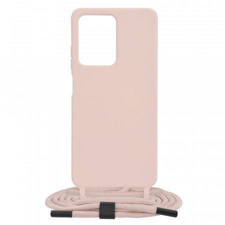 Husa silicon Xiaomi Redmi Note 12 Pro / Poco X5 Pro cu snur, Techsuit Crossbody Lanyard - Roz