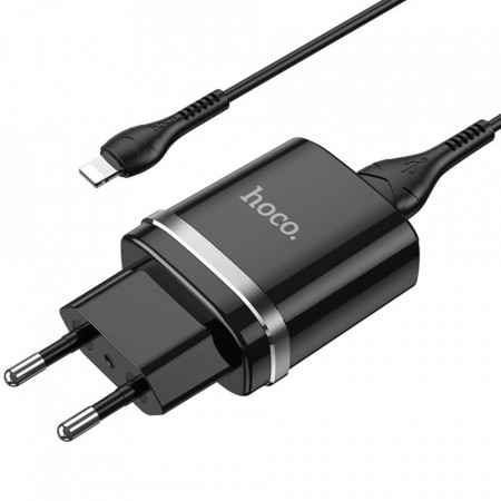 Incarcator priza (N1 Ardent), USB-A, 10W, 2.4A cu cablu USB-A to Lightning Cable 1.0m, HOCO - Negru