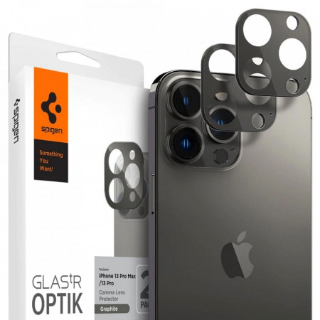 Pachet 2x Folie camera iPhone 13 Pro / 13 Pro Max Optik.TR Spigen - Negru