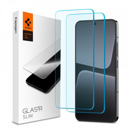 [Pachet 2x] Folie Xiaomi 13, Spigen Glas.tR Slim - Transparent