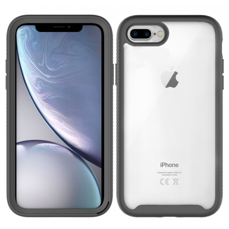 [Pachet 360°] Husa + Folie iPhone 8 Plus + Folie, Techsuit Defense360 - Negru