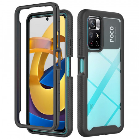 [Pachet 360°] Husa + Folie Xiaomi Poco M4 Pro 5G, Techsuit Defense - Negru