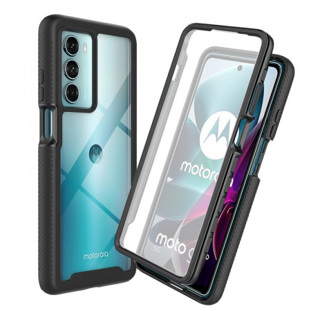 [Pachet 360°] Husa + Folie Motorola Moto G200 5G, Techsuit Defense - Negru