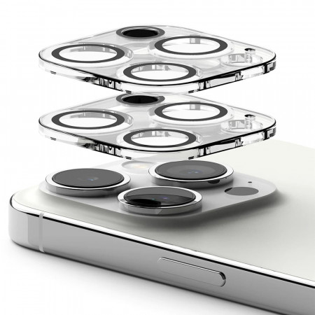 [Set 2x] Folii camera iPhone 15 Pro, Ringke Camera Protector Glass - Clear