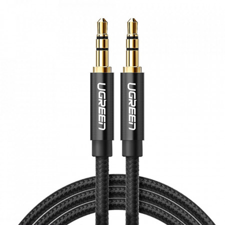 Cablu audio (50363) aurit, Jack 3.5mm la Jack 3.5mm, 2m, Ugreen - Negru
